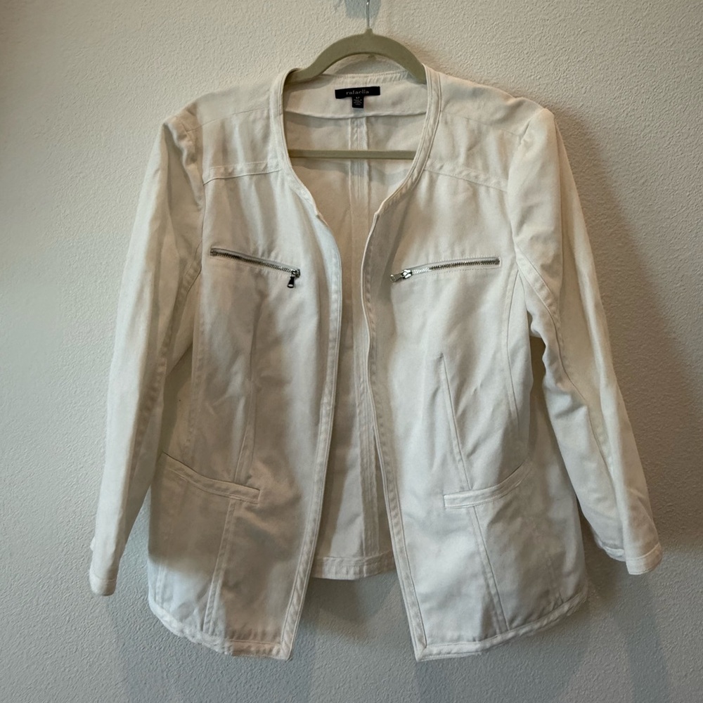 Rafaella White Blazer Lightweight Suit Jacket